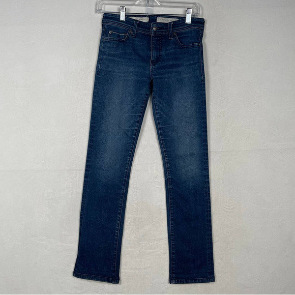 Pilcro and the Letterpress Denim - Anthropology Pilcro Slim Straight Jeans‎ Stretch Denim Dark Wash 26 Waist